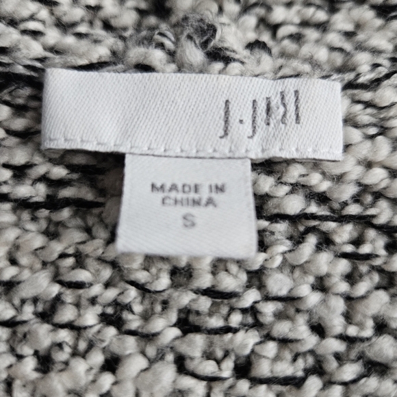 J. Jill Sweater Fringe Trim Cardigan Cotton Wool Black Western Chunky Boho Small - Picture 9 of 12